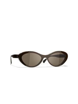 CHANEL Oval Sunglasses CH5416 Brown, Brown