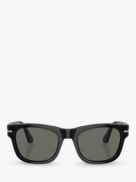 Persol PO3269S Unisex Polarised D-Frame Sunglasses, Black/Grey - view 2, Black/Grey