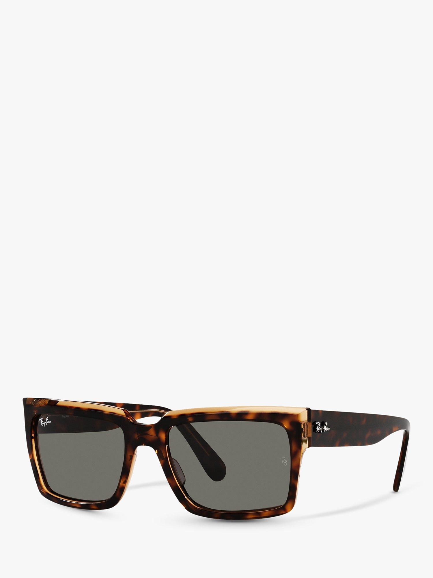Ray-Ban RB2191 Unisex Tortoiseshell Pillow Shape Sunglasses, Havana on Transparent Brown