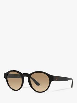 Giorgio Armani AR8146 Women's Oval Sunglasses, Black/Beige Gradient, Black/Beige Gradient