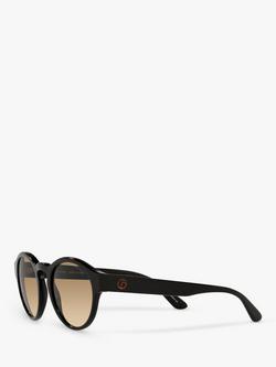 Giorgio Armani AR8146 Women's Oval Sunglasses, Black/Beige Gradient - view 2, Black/Beige Gradient