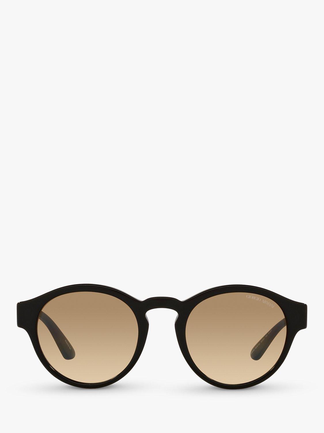 Product image 3 of 9, which shows Giorgio Armani AR8146 Women's Oval Sunglasses, Black/Beige Gradient