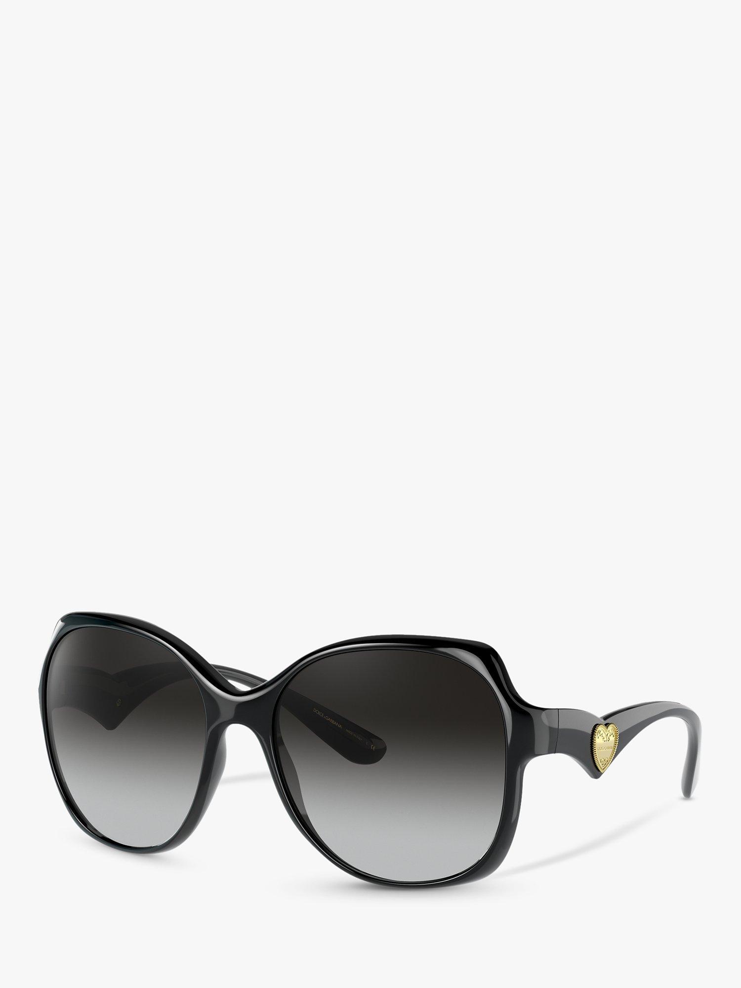Dolce & Gabbana DG6154 Women's Butterfly Sunglasses, Polished Black/Black Gradient