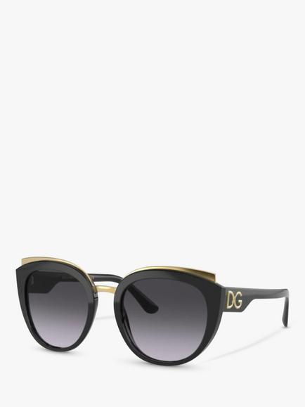 Dolce & Gabbana DG4383 Women's Butterfly Sunglasses - view 2, Black/Grey Gradient