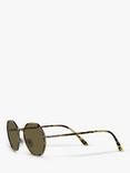 Giorgio Armani AR6112J Men's Rectangular Sunglasses, Matte Gunmetal/Brown