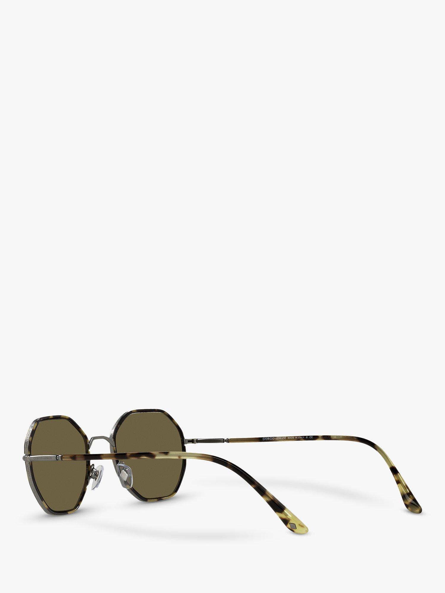 Product image 5 of 9, which shows Giorgio Armani AR6112J Men's Rectangular Sunglasses, Matte Gunmetal/Brown