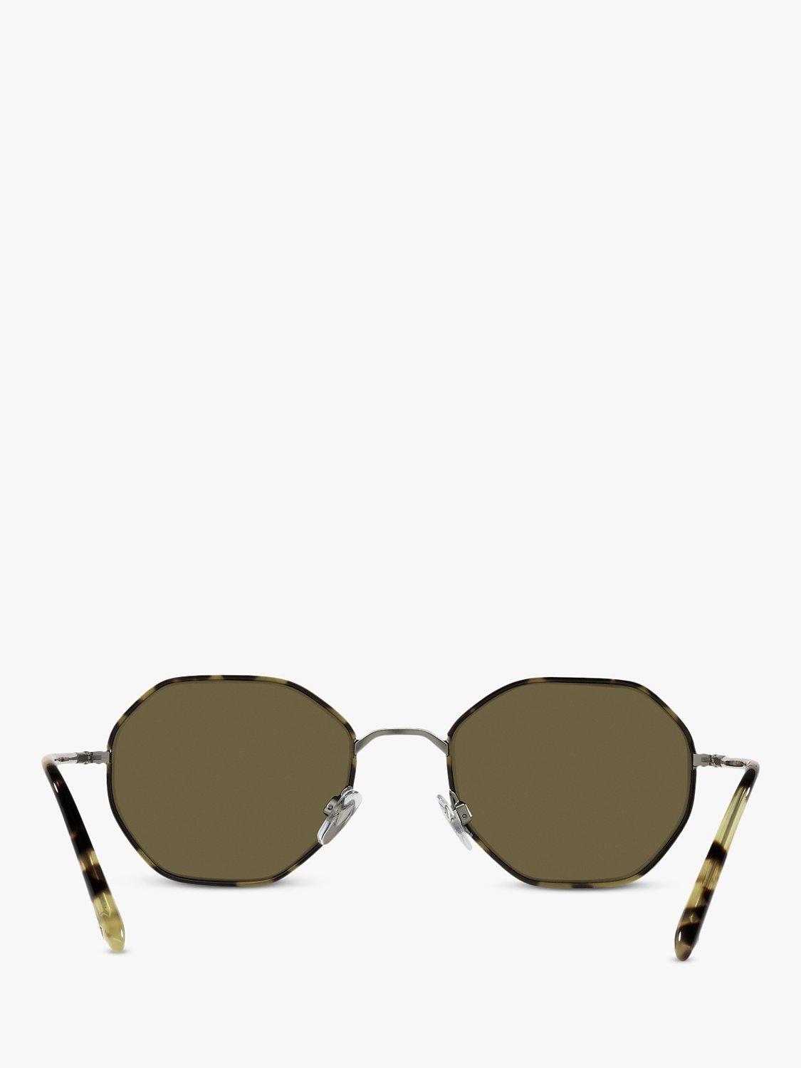 Product image 7 of 9, which shows Giorgio Armani AR6112J Men's Rectangular Sunglasses, Matte Gunmetal/Brown