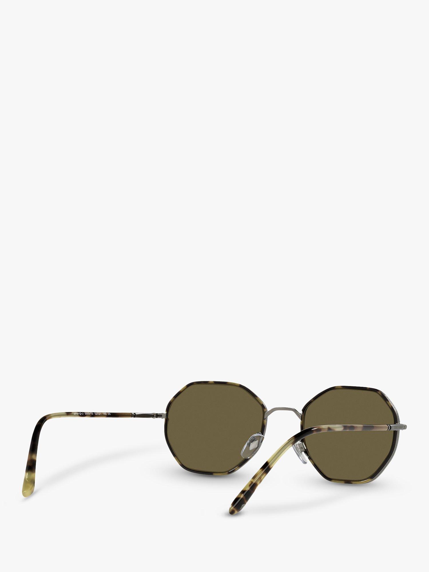 Product image 8 of 9, which shows Giorgio Armani AR6112J Men's Rectangular Sunglasses, Matte Gunmetal/Brown