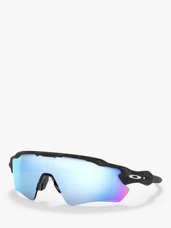 Oakley OO9208 Men's Radar EV Path Prizm Polarised Wrap Sunglasses - view 2, Matte Black/Mirror Blue