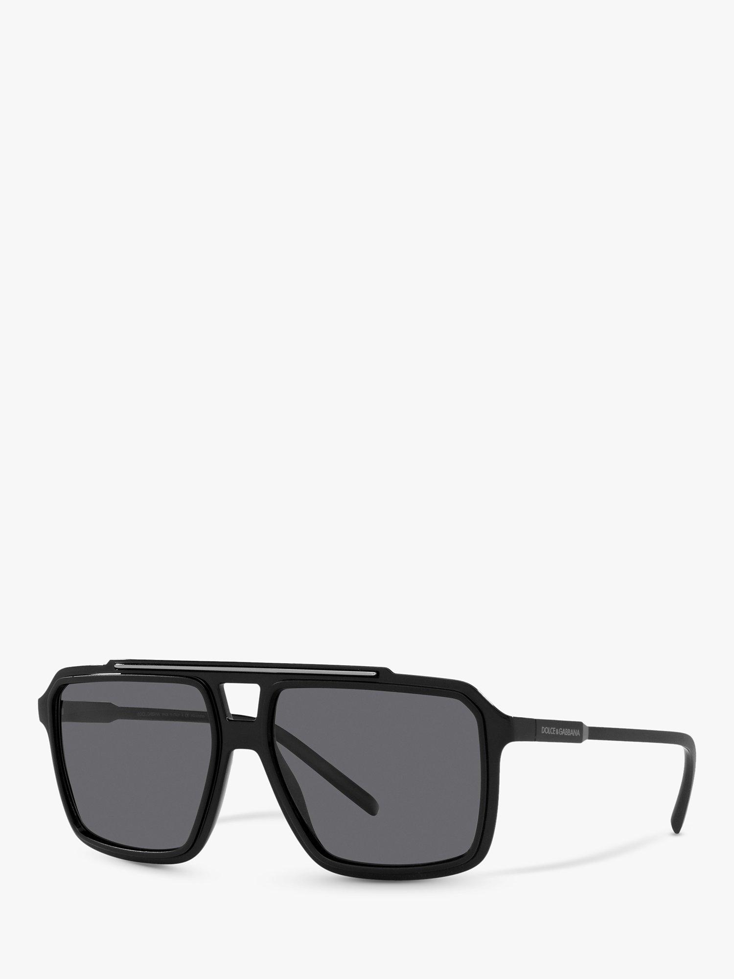 Product image 1 of 11, which shows Dolce & Gabbana DG6147 Men's Polarised Square Sunglasses, Black/Grey