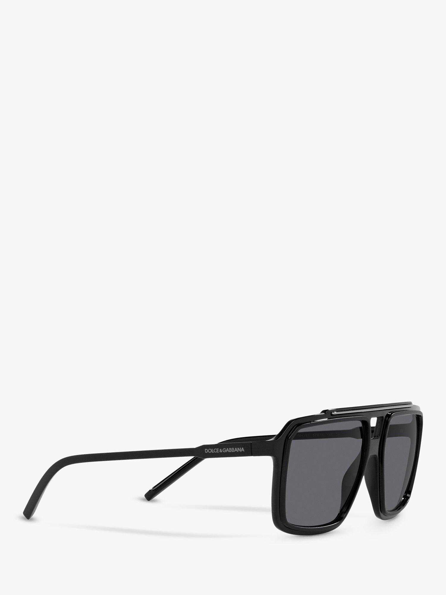 Product image 11 of 11, which shows Dolce & Gabbana DG6147 Men's Polarised Square Sunglasses, Black/Grey