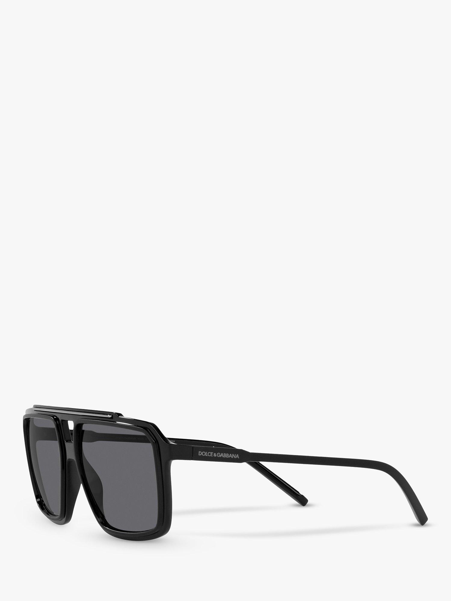 Product image 2 of 11, which shows Dolce & Gabbana DG6147 Men's Polarised Square Sunglasses, Black/Grey