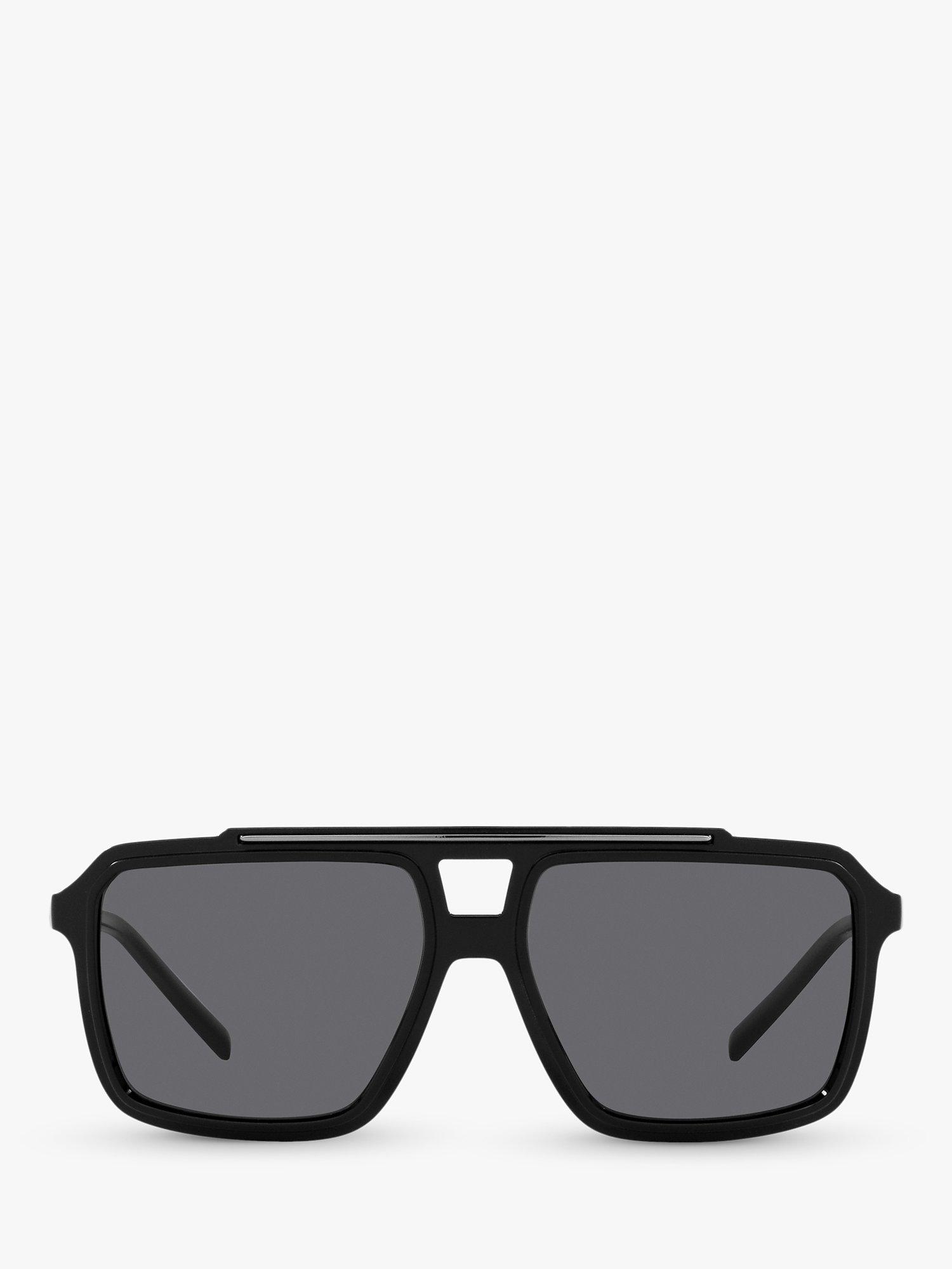 Product image 3 of 11, which shows Dolce & Gabbana DG6147 Men's Polarised Square Sunglasses, Black/Grey