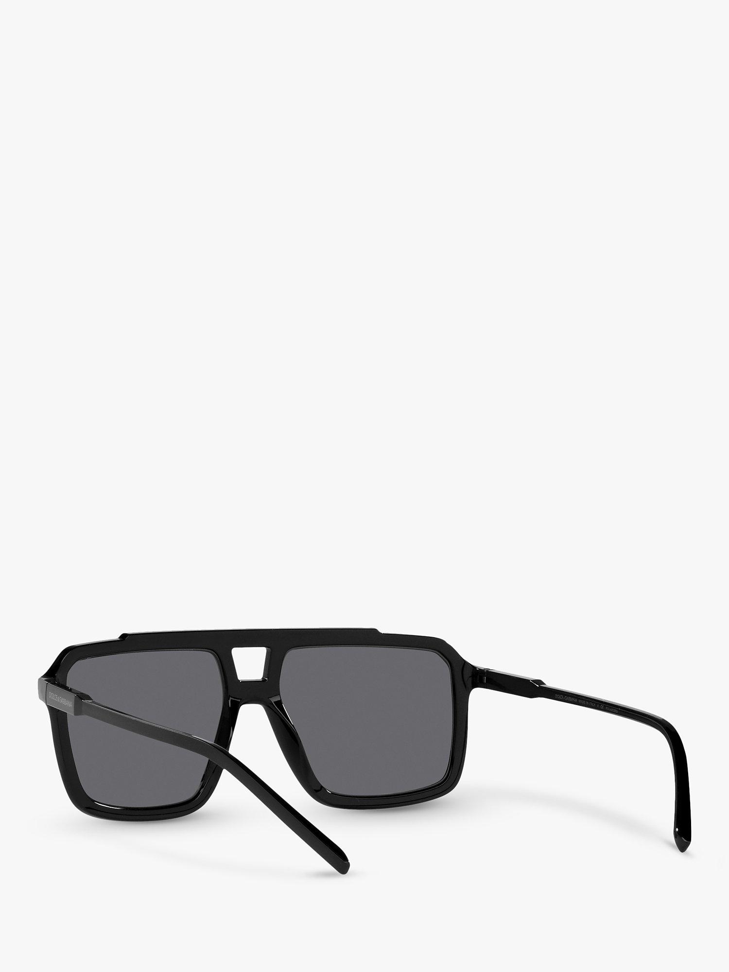 Product image 6 of 11, which shows Dolce & Gabbana DG6147 Men's Polarised Square Sunglasses, Black/Grey