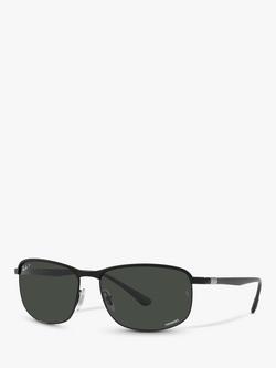 Ray-Ban RB3671CH Unisex Polarised Sunglasses, Black On Black
