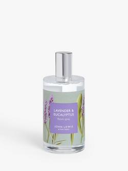 John Lewis Lavender & Eucalyptus Room Spray, 100ml, Multi