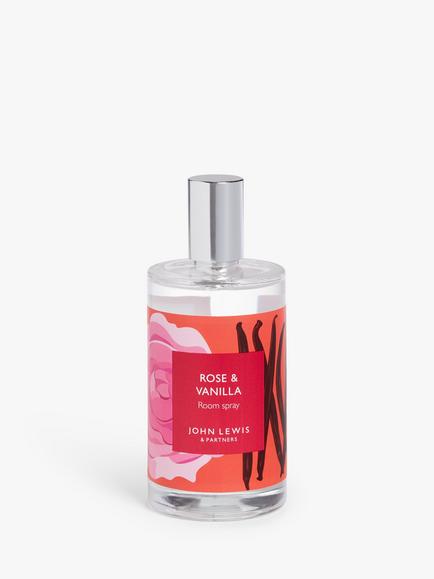John Lewis Rose & Vanilla Room Spray, 100ml, Multi