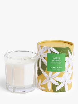 John Lewis White Jasmine Scented Candle, 200g, Multi