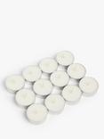 John Lewis White Jasmine Tealights, Pack of 12