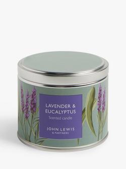 John Lewis Lavender & Eucalyptus Tin Scented Candle, 225g - view 2, 