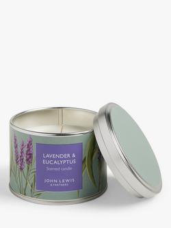 John Lewis Lavender & Eucalyptus Tin Scented Candle, 225g, 