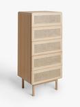 John Lewis Rattan 5 Drawer Tallboy Chest