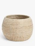 John Lewis Seagrass Indoor Planter, Natural / White