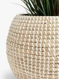 John Lewis Seagrass Indoor Planter, Natural / White