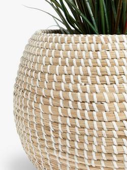 John Lewis Seagrass Indoor Planter, Natural / White - view 2, Natural / White