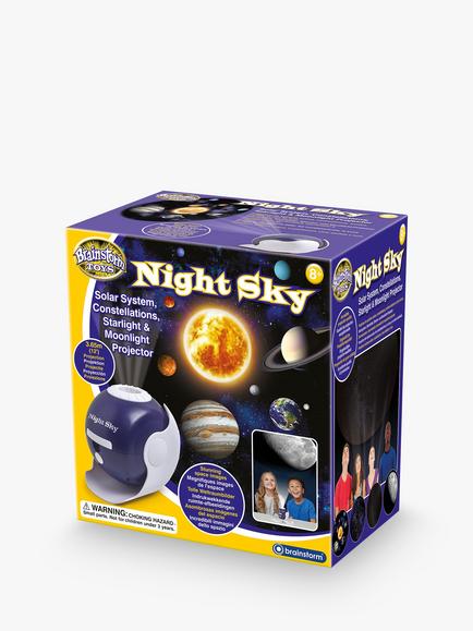 Brainstorm Night Sky Moonlight Room Projector, White/Blue
