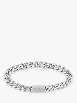 BOSS Men's Curb Chain Bracelet, Silver