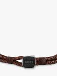 BOSS Men's Braided Leather Bracelet