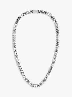 BOSS Men's Curb Chain Necklace, Silver, Silver