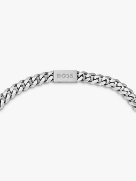 BOSS Men's Curb Chain Necklace, Silver - view 2, Silver