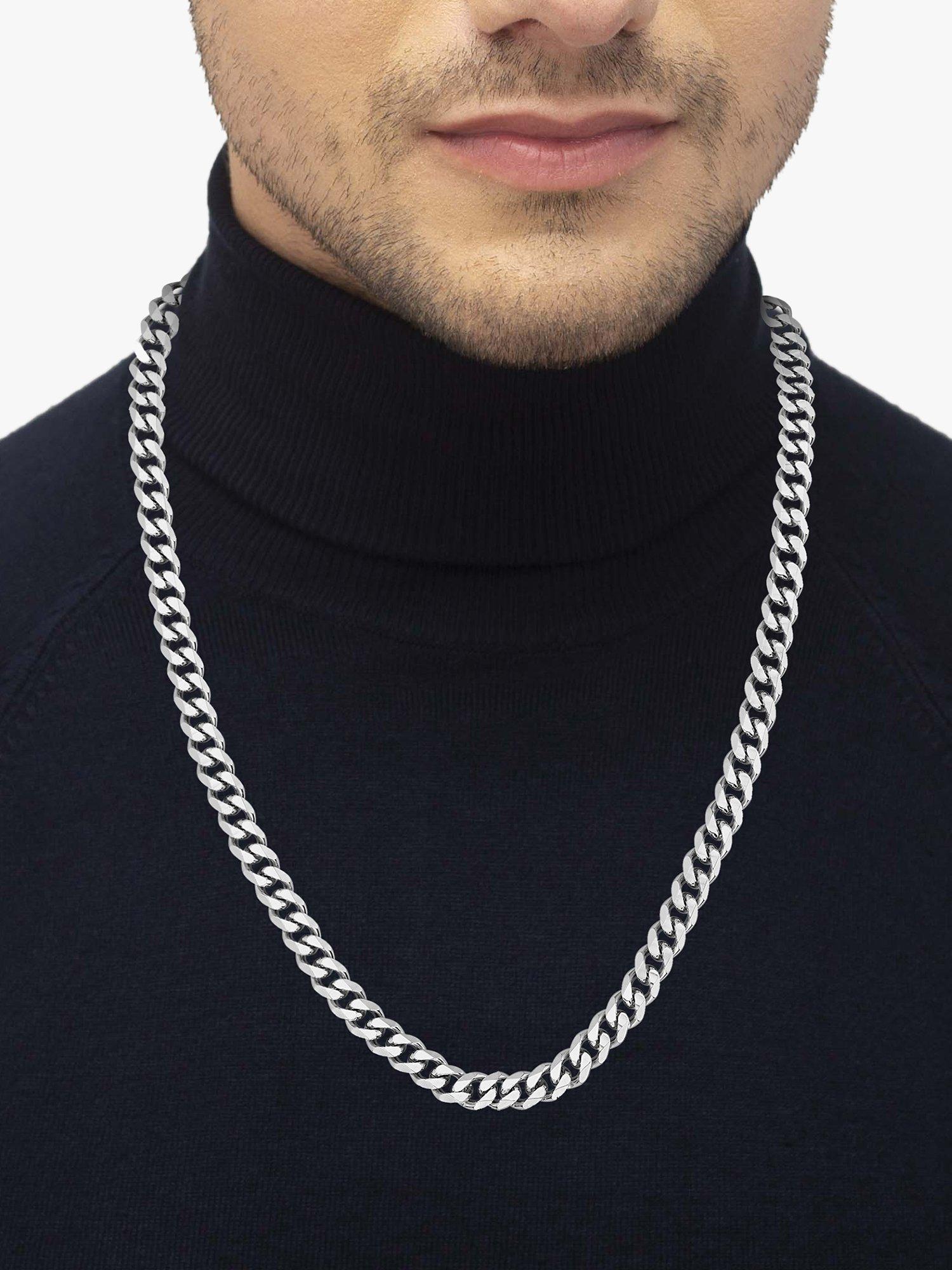 BOSS Men's Curb Chain Necklace, Silver