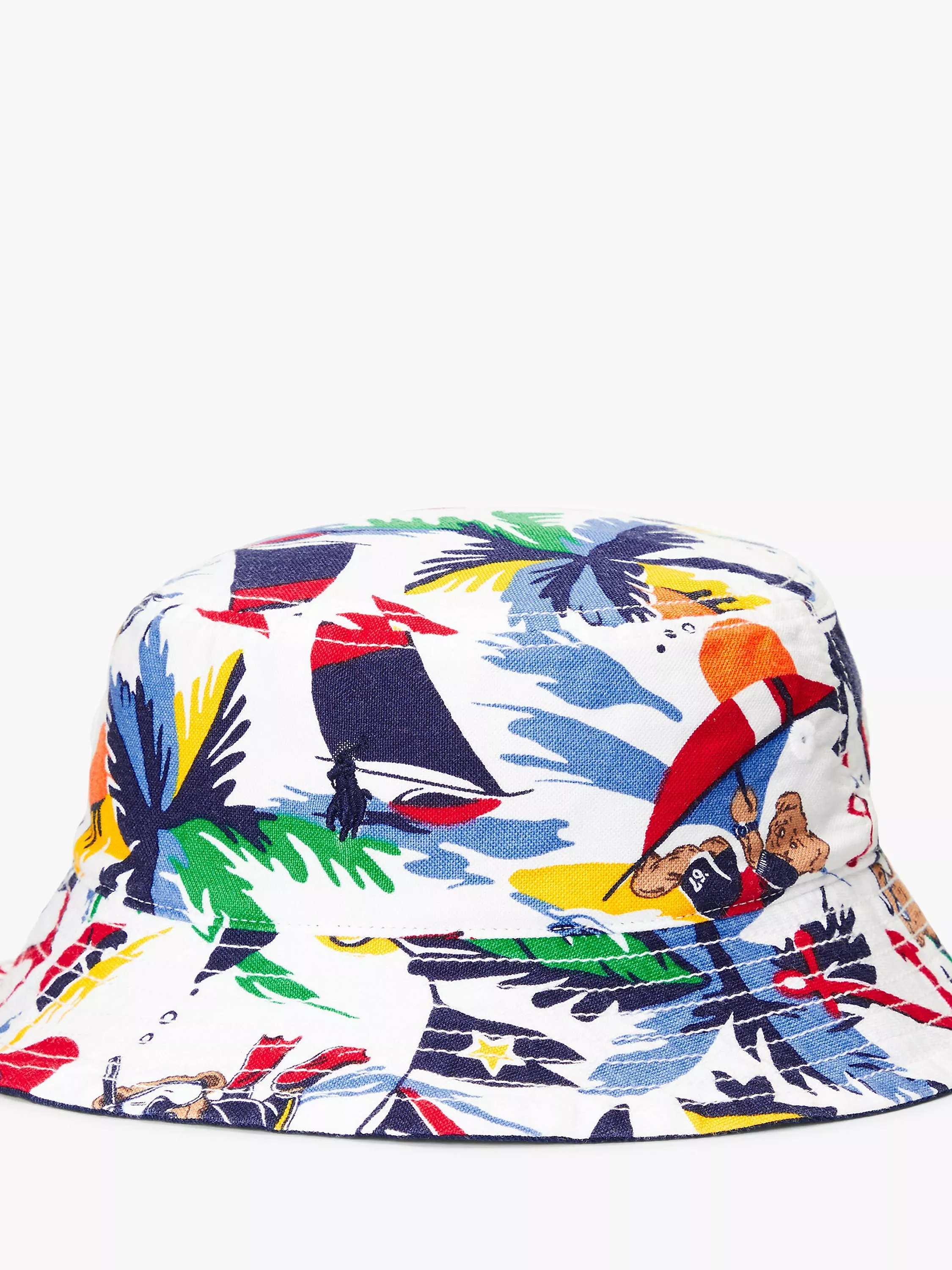 Ralph Lauren Baby Reversible Bucket Hat White Multi