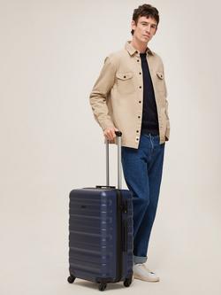 John Lewis ANYDAY Girona 65cm 4-Wheel Medium Suitcase - view 2, Navy
