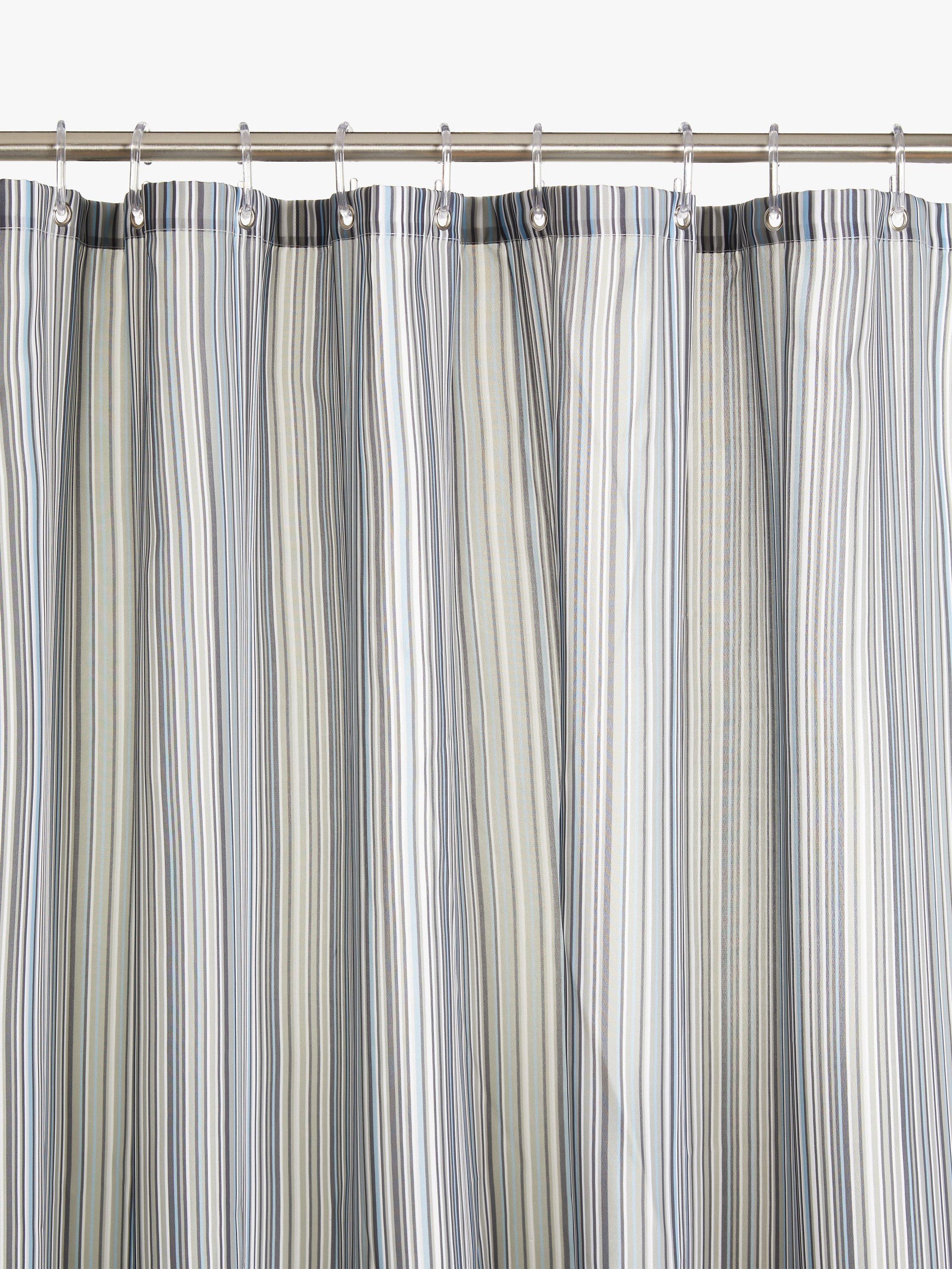 John Lewis Stripe Recycled Polyester Shower Curtain, Grey