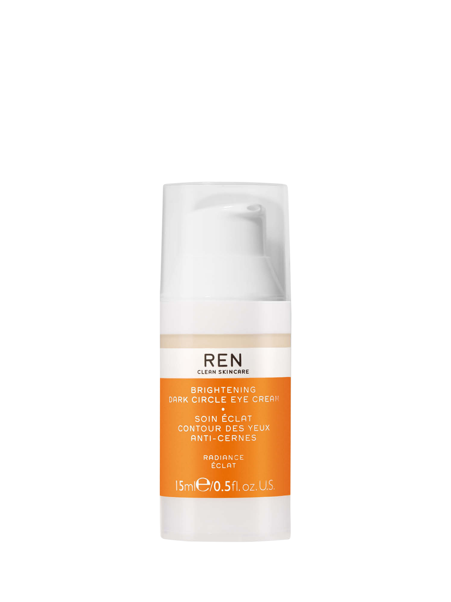 Product image 1 of 8, which shows REN Clean Skincare Radiance Brightening Dark Circle Eye Cream, 15ml