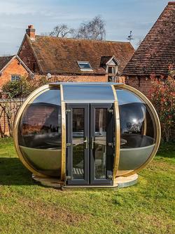 Ornate Garden Medium Oval Garden Summerhouse Pod - view 2, Natural/Multi