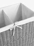 John Lewis Rattan Double Laundry Basket, Grey