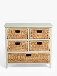 John Lewis Pine and Water Hyacinth 5 Drawer Storage Unit