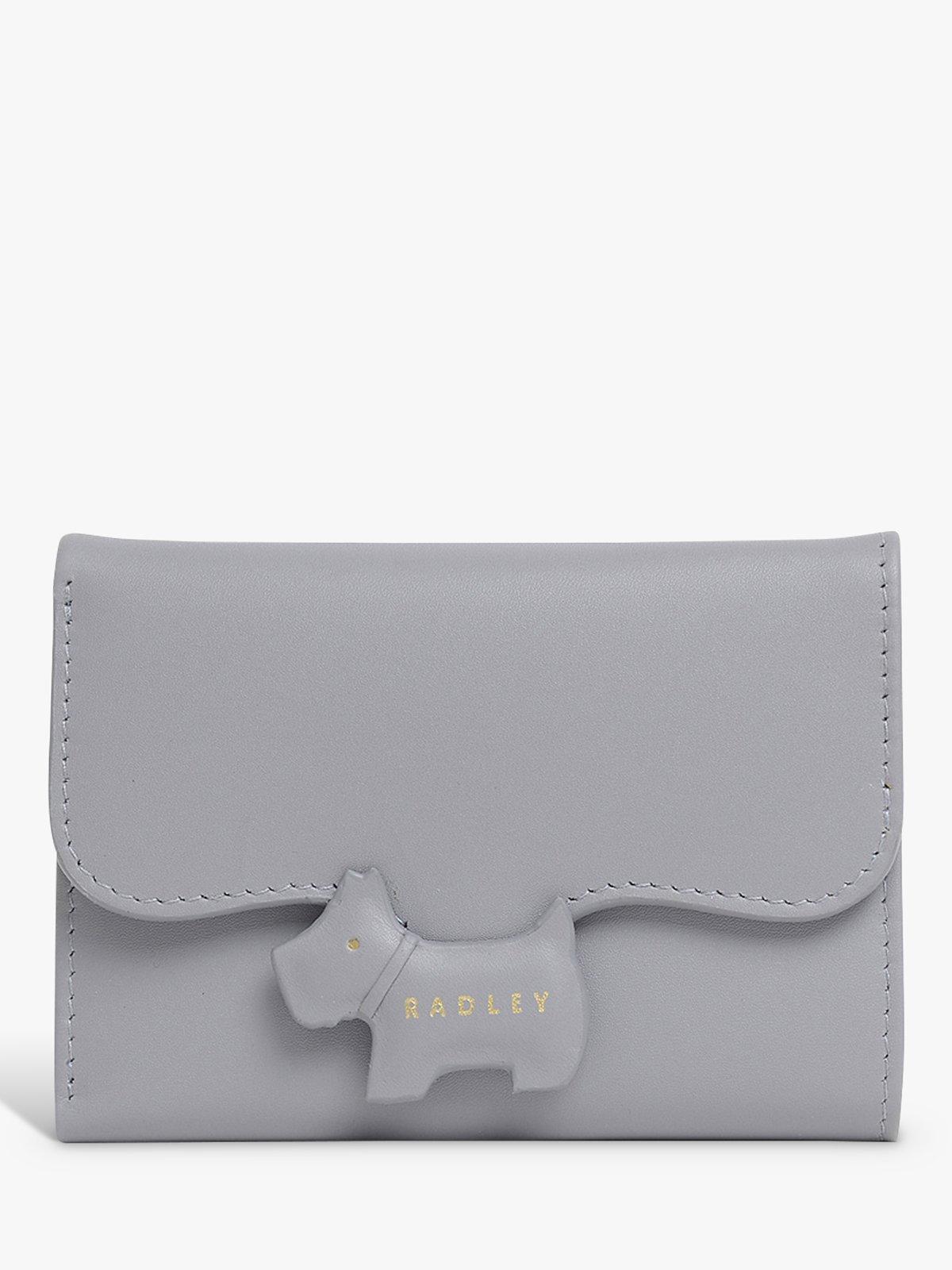 Radley Crest Leather Small Flap Over Tri-Fold Purse, Grey
