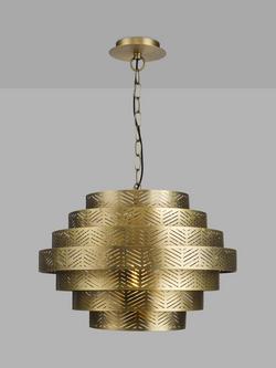 John Lewis Herringbone Ceiling Light, Antique Brass, Antique Brass