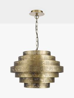 John Lewis Herringbone Ceiling Light, Antique Brass - view 2, Antique Brass