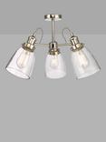 John Lewis Revival Semi Flush Ceiling Light, Clear/Polished Nickel