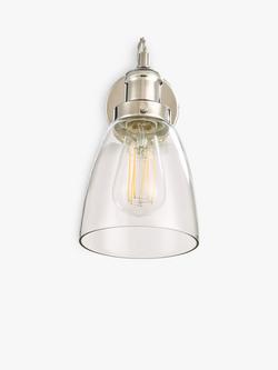 John Lewis Revival Wall Light, Clear/Polished Nickel - view 2, Clear/Polished Nickel