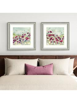 John Lewis Catherine Stephenson Poppy & Daisy Framed Print & Mount, Set of 2, 60.5 x 60.5cm, Red/Multi - view 2, Red/Multi