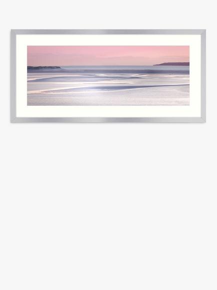 John Lewis Lynne Douglas 'Silver Sands' Framed Print & Mount, 49.5 x 104.5cm, Pink, Pink