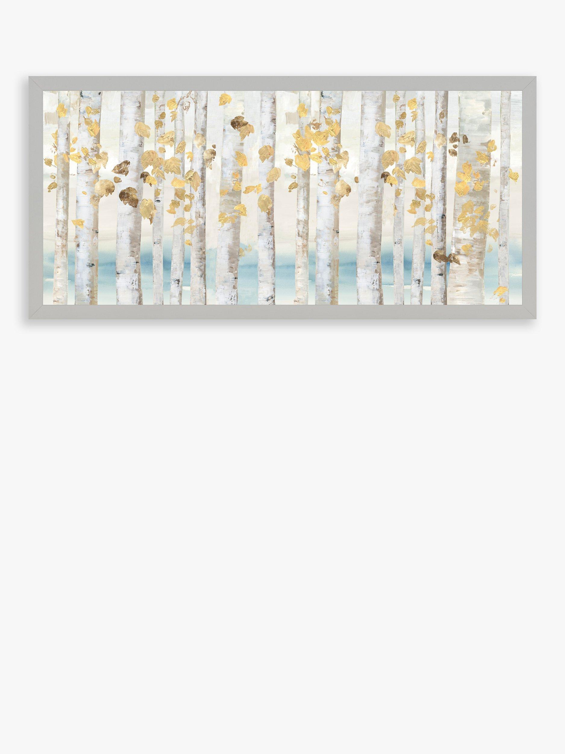 John Lewis Allison Pearce Autumn Leaves Framed Print, 49.5 x 104.5cm, Yellow/White